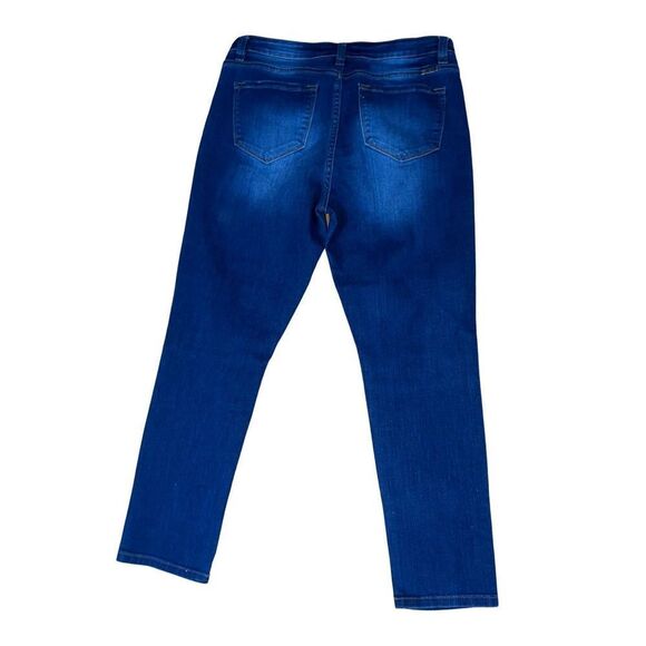 New Kan Can Distressed/Ripped Cropped Dark Indigo Blue Jeans size 31 - Picture 8 of 8